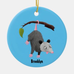 Niedliches lustiges Opossum aus Cartoon Keramik Ornament