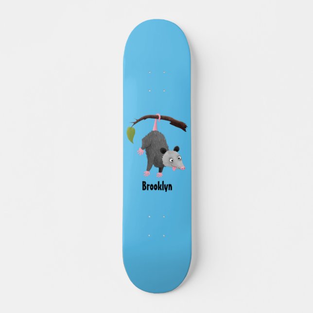 Niedliches lustiges Opossum aus Cartoon Skateboard (Vorne)