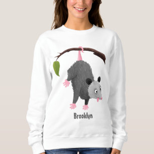 Niedliches lustiges Opossum aus Cartoon Sweatshirt
