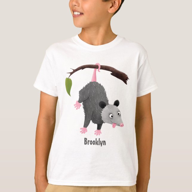 Niedliches lustiges Opossum aus Cartoon T-Shirt (Vorderseite)