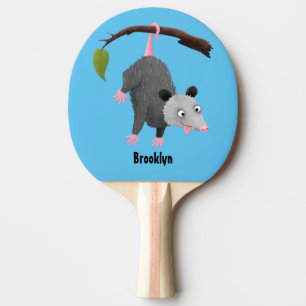 Niedliches lustiges Opossum aus Cartoon Tischtennis Schläger