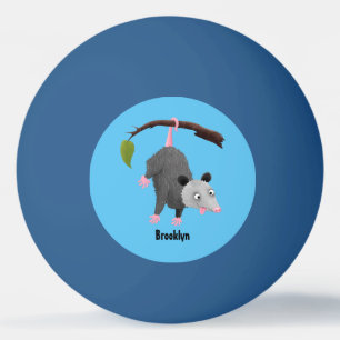 Niedliches lustiges Opossum aus Cartoon Tischtennisball