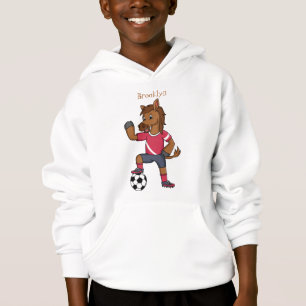 Niedliches lustiges Pferd beim Fußballspielen Cart Hoodie
