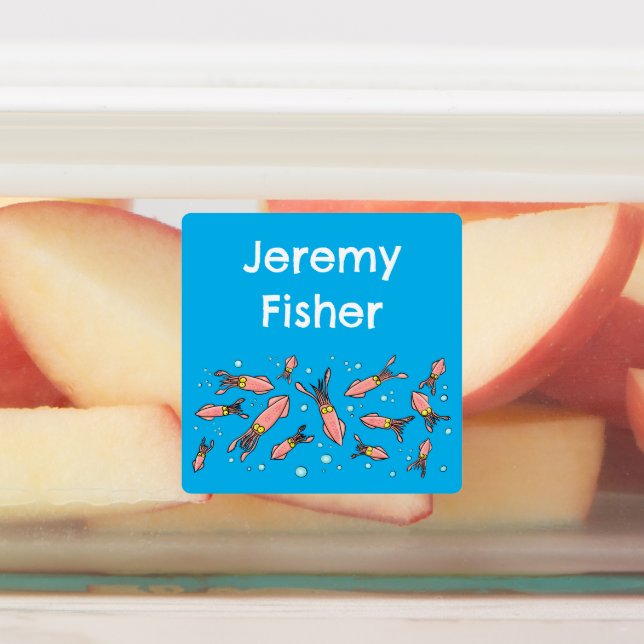 Niedliches, lustiges rosa Cartoon-Muster personali Etiketten (Befestigt)