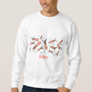 Niedliches, lustiges Rosa-Tintenfisch-Cartoon-Must Sweatshirt