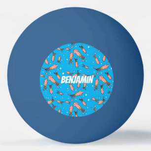 Niedliches, lustiges Rosa-Tintenfisch-Cartoon-Must Tischtennisball