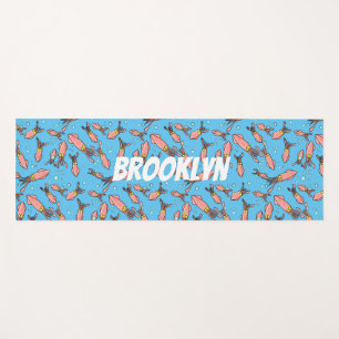 Niedliches, lustiges Rosa-Tintenfisch-Cartoon-Must Yogamatte