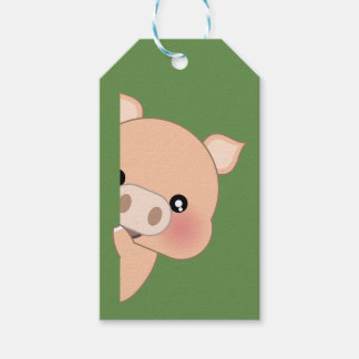 Niedliches lustiges Schweinefahren - Peeling Geschenkanhänger