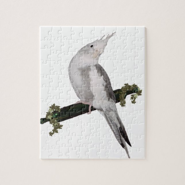 Niedliches Lutino Cockatiel Bird Ivy Pere Tier Puzzle (Vertikal)