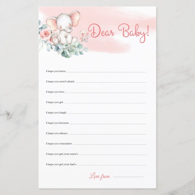 Niedliches Mädchen Elephant Eucalyptus Sehr geehrt (Vorderseite)