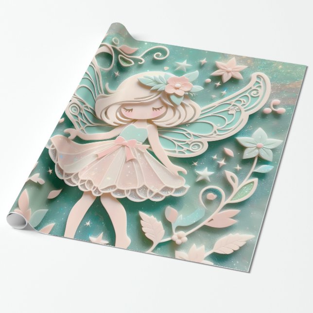 Niedliches Mädchen Geschenkpapier (Ungerollt)