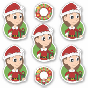 Niedliches Mädchen mit langbraunem Haar Urlaub Car Aufkleber