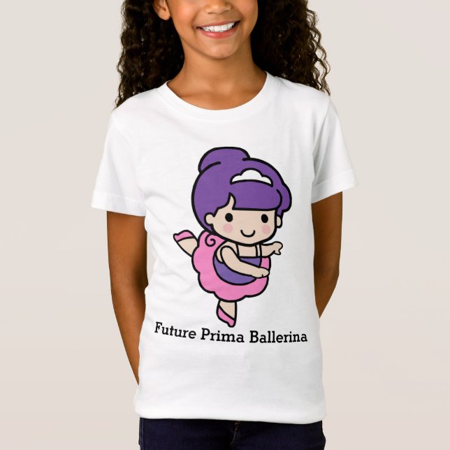Niedliches Mädchen Prima Ballerina T-Shirt (Vorderseite)