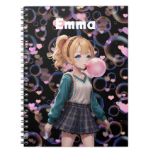 Niedliches Mädchen, rosa Kaublase, Personalisiert