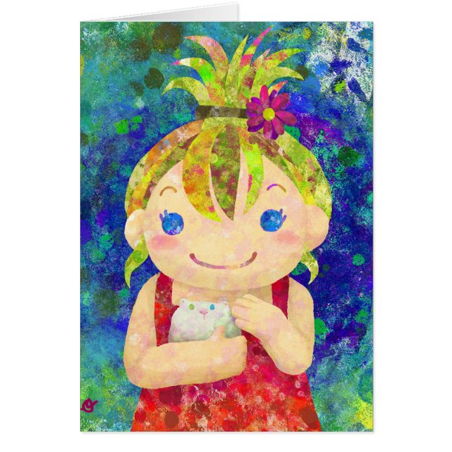 niedliches Mädchen u. weißes gunia Schwein (Vorne)