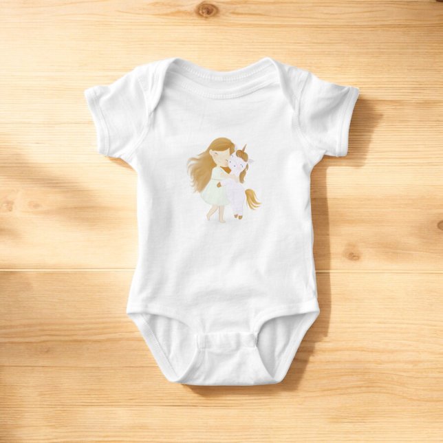 Niedliches Mädchen und Einhorn Baby Strampler (Von Creator hochgeladen)