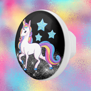 niedliches Mädchenzimmer Dekoration Unicorn Kerami Keramikknauf