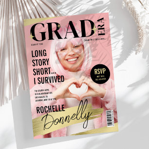 Niedliches Magazin Foto Grad Party Einladung