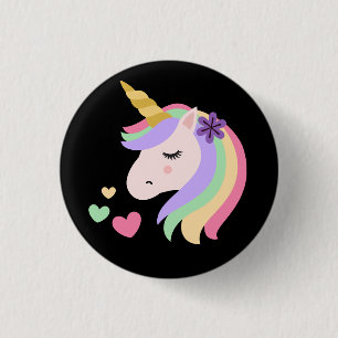 Niedliches magisches Einhorn Button