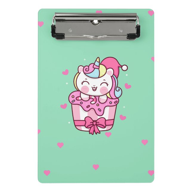 Niedliches magisches Einhorn Mini Klemmbrett (Vorderseite)