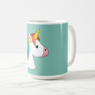 Niedliches magisches Einhorn mit farbenfroher Haar Kaffeetasse