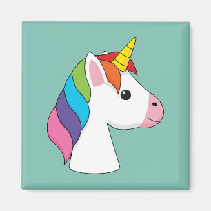 Niedliches magisches Einhorn mit farbenfroher Haar Magnet