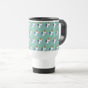 Niedliches magisches Einhorn mit farbenfroher Haar Reisebecher
