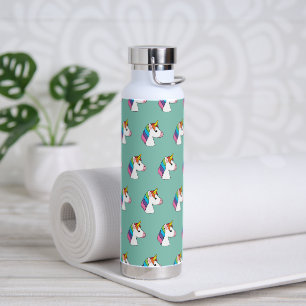 Niedliches magisches Einhorn mit farbenfroher Haar Trinkflasche