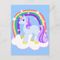 Niedliches magisches Einhorn mit Regenbogen (indiv