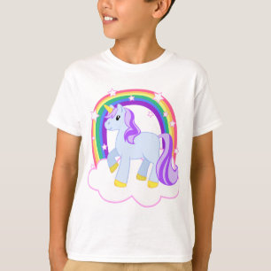 Niedliches magisches Einhorn mit Regenbogen (indiv T-Shirt