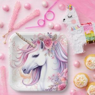 Niedliches magisches Einhorn Pappteller