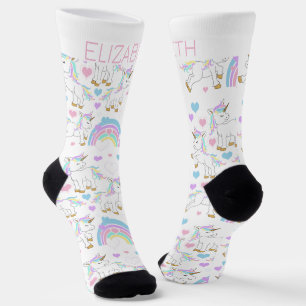 Niedliches magisches Einhorn personalisieren Socken