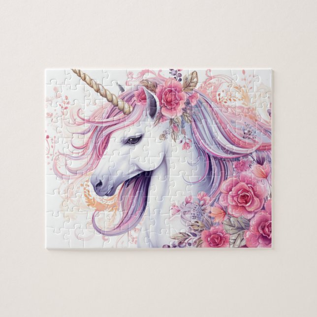Niedliches magisches Einhorn Puzzle (Horizontal)