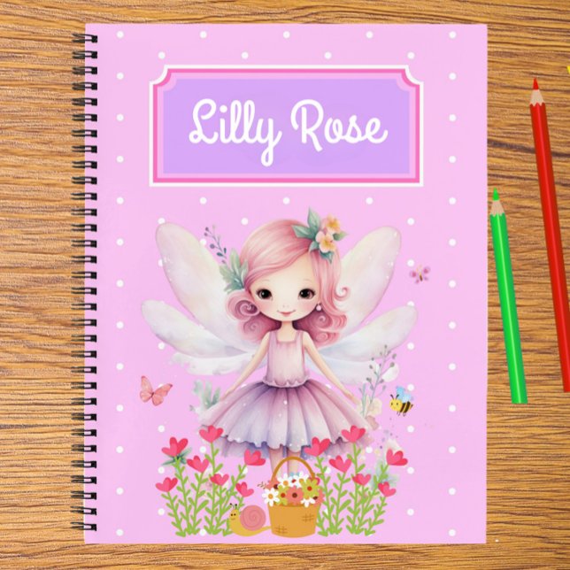 Niedliches Mairy Kids Write & Zeichn Story Noteboo Notizbuch (Cute Mauve Fairy Kid's Write & Draw Story Notebook Personalized For Your Little One!)