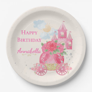 Niedliches Mairy Tale Pink Princess Party Pappteller