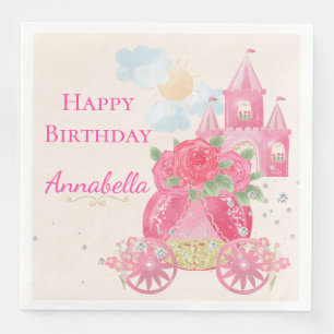 Niedliches Mairy Tale Pink Princess Party Serviette