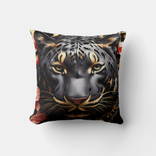 Niedliches Majestic Black Tiger Portrait Kissen