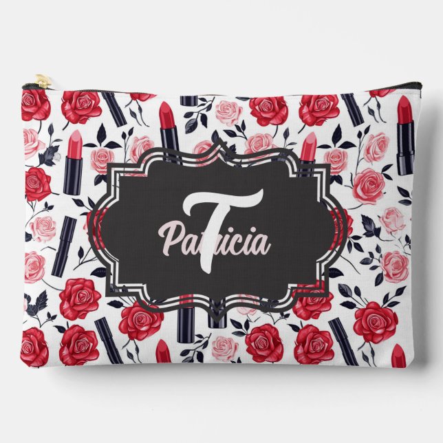 Niedliches Make-up-Muster hinzufügen Zubehörtasche (Vorderseite)
