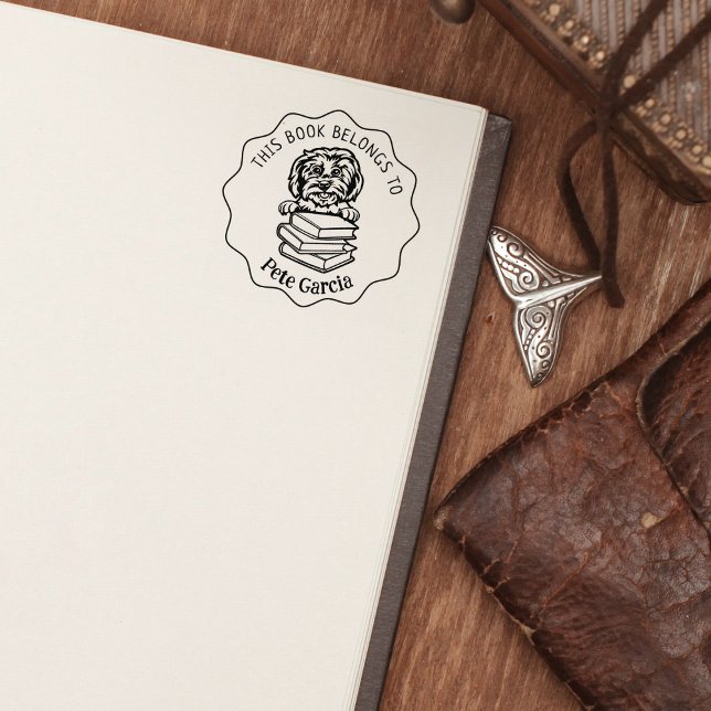 Niedliches Malteser Hundebuch Gummistempel (Von Creator hochgeladen)