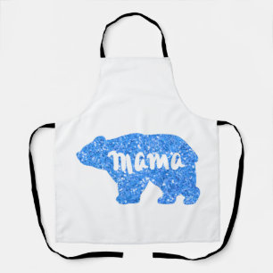 Niedliches Mama Bär blaues Funkeldesign für sie Schürze