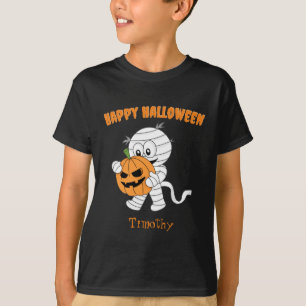 Niedliches Mama beim Wandern mit Halloween-Kürbisk T-Shirt