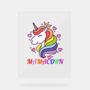 Niedliches Mamacorn Einhorn Mama GeburtstagsOutfit Acrylschild