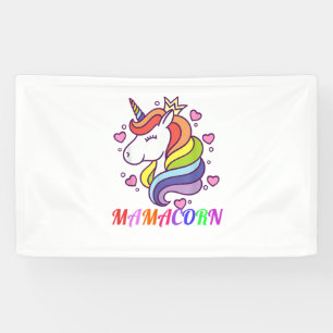Niedliches Mamacorn Einhorn Mama GeburtstagsOutfit Banner