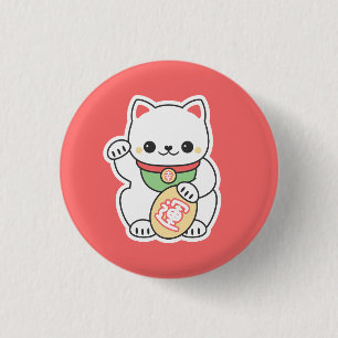 Niedliches Maneki Neko Button