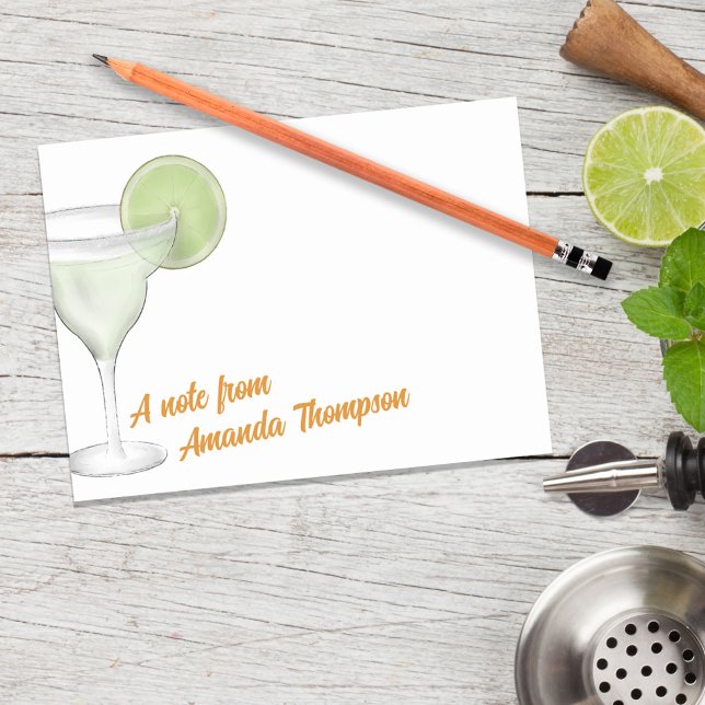 Niedliches Margarita Cocktails Personalisiert Post-it Klebezettel (Cute post it note with watercolor margarita cocktail)