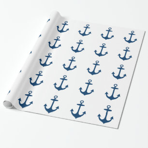 Niedliches Marine-Blau-nautischinspiriertes Geschenkpapier
