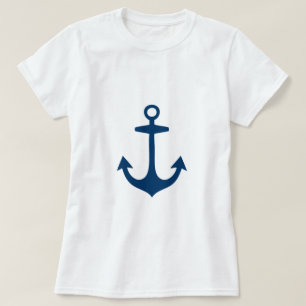 Niedliches Marine-Blau-nautischinspiriertes T-Shirt