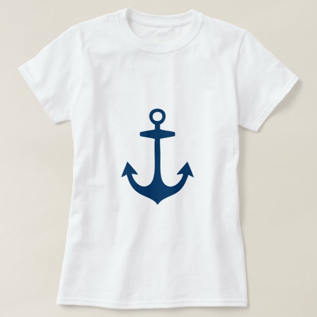 Niedliches Marine-Blau-nautischinspiriertes T-Shirt (Design vorne)