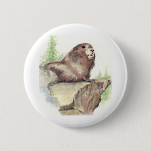 Niedliches Marmot, Tierart, Wildfauna Button