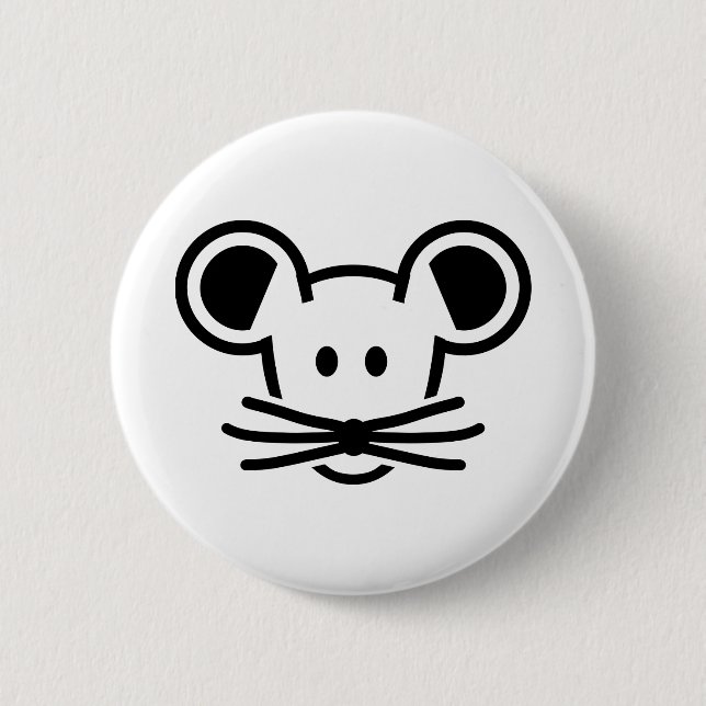 Niedliches Mäusekopfgesicht Button (Vorderseite)
